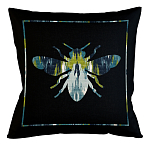 Подушка декоративная пчела сине-зеленый узор Ikat Pattern варинант исполнения - 1 | Loft Concept в Самаре