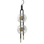Подвесной светильник с 2-мя прозрачными стеклянными плафонами и золотистыми центральными вставками Virelia  варинант исполнения - 1 | Loft Concept в Самаре