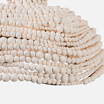 Подвесной светильник в виде купола декорированный белыми деревянными бусинами White Wooden Beads Hanging Lamp варинант исполнения - 3 | Loft Concept в Самаре