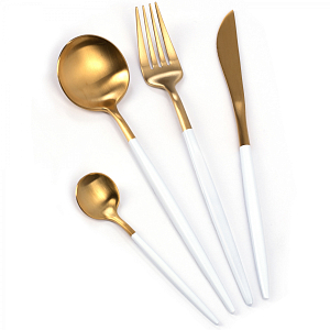 Столовые приборы Gold and White