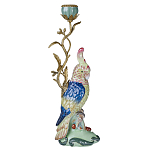 Подсвечник в образе попугая из фарфора с бронзовыми элементами Eden Garden варинант исполнения - 1 | Loft Concept в Самаре