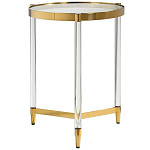 Золотой приставной столик с круглой стеклянной столешницей Weightless Table варинант исполнения - 1 | Loft Concept в Самаре