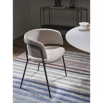 Стул полукруглый с каркасом из металла и мягким сиденьем и спинкой Soft Chenille варинант исполнения - 6 | Loft Concept в Самаре