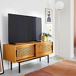 ТВ-тумба из дуба и плетеного ротанга Wicker Chasey TV Stand варинант исполнения - 4 | Loft Concept в Самаре