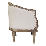 Кресло низкое с мягкой обивкой из льна на 4-х деревянных ножках Emile Armchair beige варинант исполнения - 1 | Loft Concept в Самаре