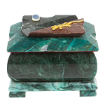 Шкатулка прямоугольная с зеркалом из натурального камня змеевик Stone Casket варинант исполнения - 2 | Loft Concept в Самаре