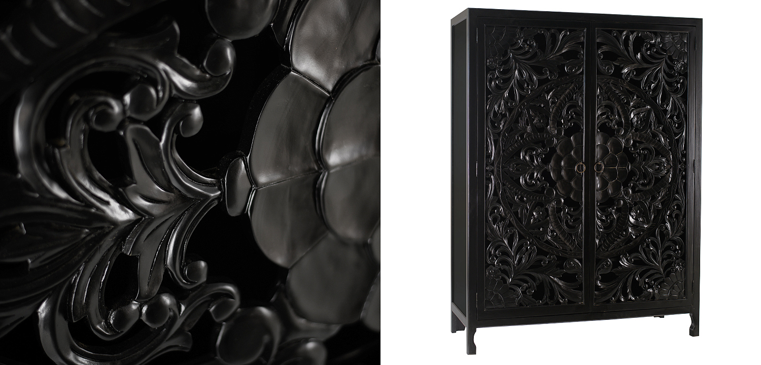 Шкаф Beauden Lace Cabinet Black Шкаф Beauden Lace Cabinet Black - Loft-Concept в Самаре