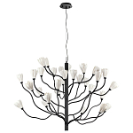 Люстра подвесная черного цвета с ветвями и белыми фарфоровыми цветами Floralis варинант исполнения - 10 | Loft Concept в Самаре