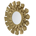 Зеркало круглое настенное в металлической раме Sunny Golden Petals варинант исполнения - 2 | Loft Concept в Самаре