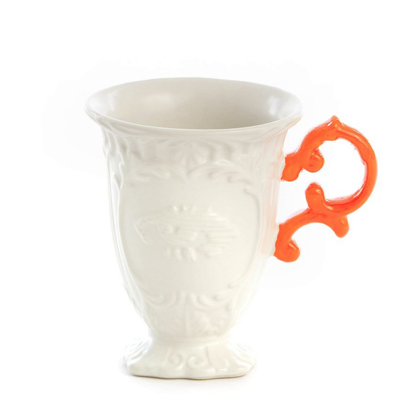 Кружка Seletti I-Mug Orange Белый Оранжевый в Самаре | Loft Concept 