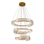Светодиодная трехъярусная кольцевая люстра из хрусталя и стали с пультом для регулировки света Maude Crystal Light варинант исполнения - 2 | Loft Concept в Самаре