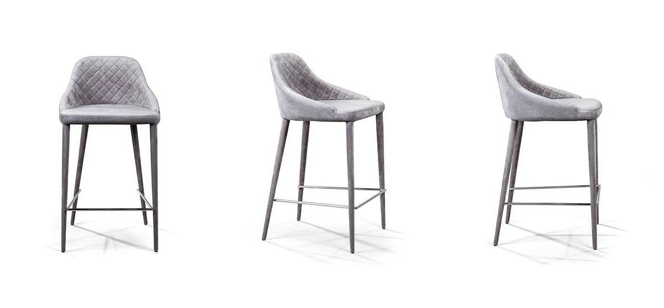 Стул Douglas Rhombus Bar stool Серый Велюр Стул Douglas Rhombus Bar stool Серый Велюр - Loft-Concept в Самаре