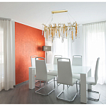 Люстра линейная золотого цвета с декоративными ветвями и длинными стеклянными подвесками в форме сосулек Droplet Chandelier варинант исполнения - 10 | Loft Concept в Самаре