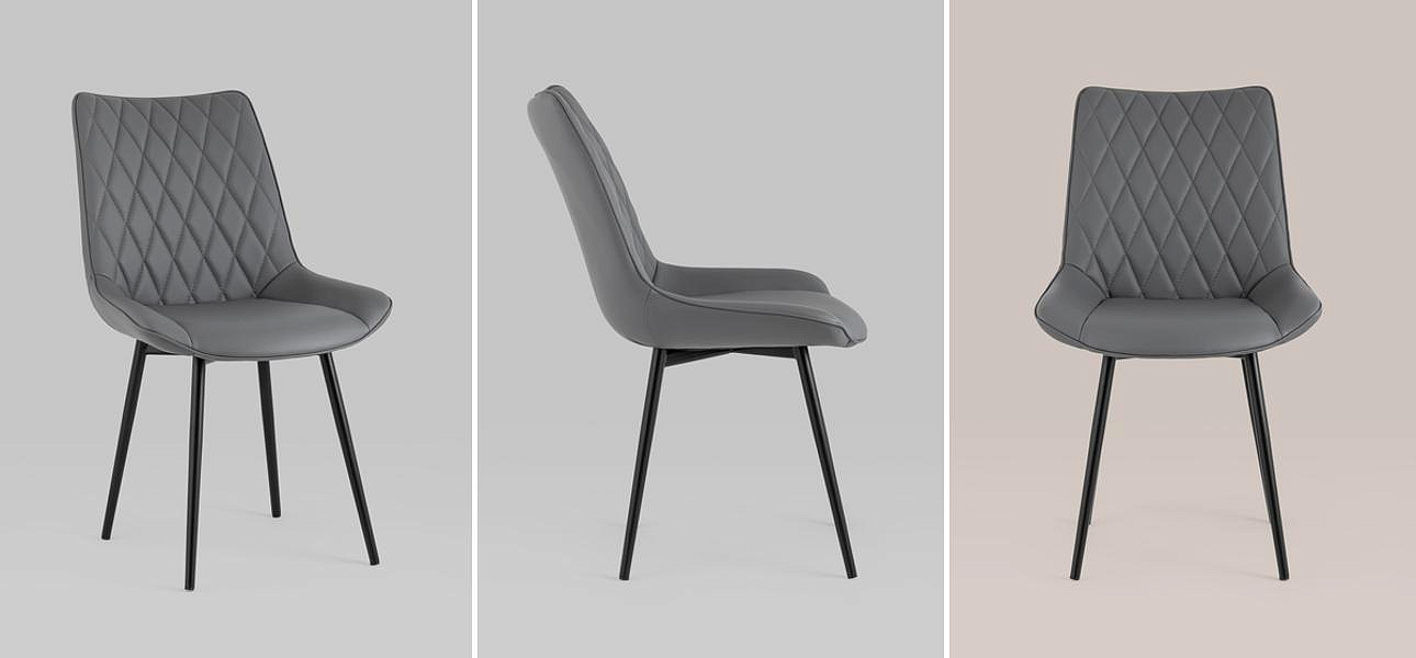 Стул Seoul S Chair Серая Экокожа Стул Seoul S Chair Серая Экокожа - Loft-Concept в Самаре