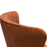 Барный стул со спинкой на 4-х деревянных ножках Оранжевый Велюр Ava Charm варинант исполнения - 2 | Loft Concept в Самаре