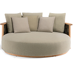 Дизайнерский уличный диван из массива дерева с плетеной спинкой PALINFRASCA Sofa варинант исполнения - 11 | Loft Concept в Самаре