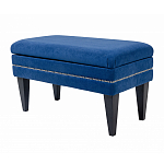 Мягкая банкетка на черных ножках с зоной для хранения Casket Blue варинант исполнения - 2 | Loft Concept в Самаре