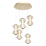 Люстра светодиодная с стеклянными волнообразными плафонами Amphora of Light варинант исполнения - 1 | Loft Concept в Самаре