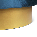 Пуф синий велюр на золотом металлическом основании Golden Belt варинант исполнения - 3 | Loft Concept в Самаре