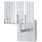 Бра серебряное с фактурным прозрачным абажуром Optical Crystal варинант исполнения - 3 | Loft Concept в Самаре