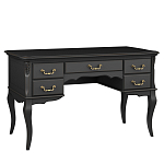 Стол рабочий черный из массива бука с 5-ю ящиками Black Provence варинант исполнения - 1 | Loft Concept в Самаре