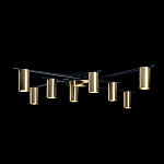 Потолочный светильник с 8-ю цилиндрическими плафонами цвета латунь TRIBES CHANDELIER варинант исполнения - 3 | Loft Concept в Самаре