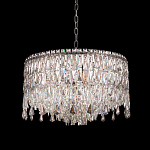 Люстра круглая с хрустальными подвесками на серебряном каркасе Roul Crystal Light варинант исполнения - 2 | Loft Concept в Самаре