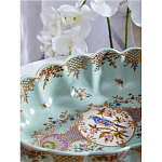 Чаша из голубого фарфора на бронзовых ножках с рисунком цветов и фигурками стрекоз Blue Garden варинант исполнения - 7 | Loft Concept в Самаре