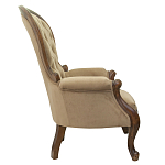 Кресло с мягкой обивкой из светло-коричневого велюра на 4-х деревянных ножках Evelyn Classical Armchair варинант исполнения - 1 | Loft Concept в Самаре