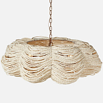 Круглая люстра волнистой формы с декором из круглых деревянных бусин White Wooden Beads Chandelier L варинант исполнения - 1 | Loft Concept в Самаре