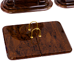 Настольный письменный набор с часами из природного камня обсидиана  Contract Extended варинант исполнения - 2 | Loft Concept в Самаре