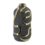 Ваза с золотыми акцентными полосами на черном матовом фоне Accent Tape варинант исполнения - 3 | Loft Concept в Самаре