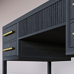 Большой Рабочий стол Primo с 5 выдвижными ящиками Черный дуб варинант исполнения - 5 | Loft Concept в Самаре