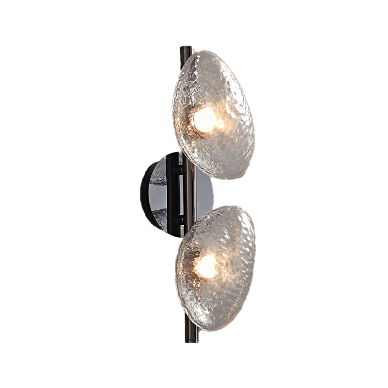 Бра LINDIS FROST LONG WALL 2 лампы Прозрачное стекло Прозрачный (Transparent) Черный в Самаре | Loft Concept 