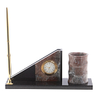 Настольный письменный набор из яшмы с часами Manager Organizer варинант исполнения - 1 | Loft Concept в Самаре