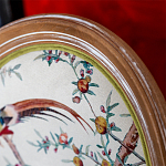 Стул из массива бука бежевый с изображением птиц и цветов Beige Green Chinoiserie Peach Garden Chair варинант исполнения - 3 | Loft Concept в Самаре