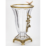 Ваза из прозрачного стекла с бронзовой вставкой в виде цветущей ветви Eden Garden porcelain and bronze варинант исполнения - 2 | Loft Concept в Самаре