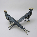 Статуэтка бронзовая пара Фазаны синие Bronze Birds варинант исполнения - 3 | Loft Concept в Самаре