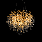 Люстра подвесная с прозрачными стеклянными подвесками в форме капель Диаметр 60 см Droplet Chandelier варинант исполнения - 9 | Loft Concept в Самаре