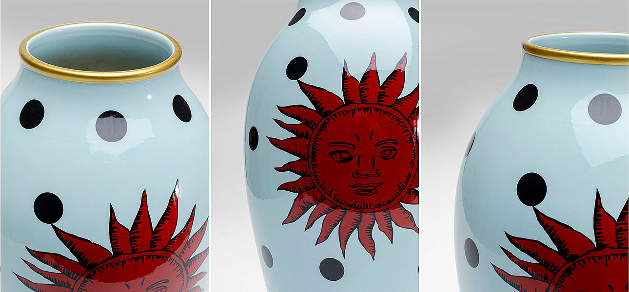 Ваза белая орнамент солнце Red Sun - Loft-Concept в Самаре