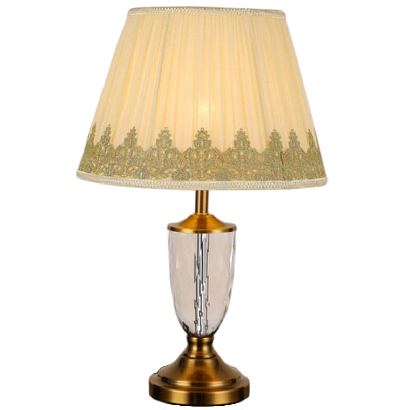 Настольная лампа с бронзовым основанием и бежевым тканевым абажуром Endorphy Бронза Бежевый в Самаре | Loft Concept 