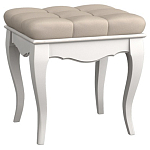 Пуф из массива бука с бежевой обивкой из велюра White Provence варинант исполнения - 1 | Loft Concept в Самаре