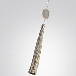 Торшер с шарообразным плафоном из белого стекла с подвеской из камня и длинной кисточкой Agatelle варинант исполнения - 6 | Loft Concept в Самаре