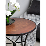 Столик приставной с круглой столешницей на металлическом черном основании Scenical Table варинант исполнения - 3 | Loft Concept в Самаре