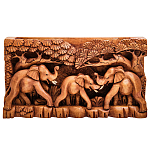 Панно из дерева слоны Panel With Animals варинант исполнения - 1 | Loft Concept в Самаре