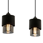 Подвесной светильник с 2-мя плафонами из дымчатого стекла Volta Flos Duo Hanging Lamp варинант исполнения - 2 | Loft Concept в Самаре