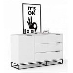 Комод белый с 3-мя ящиками Strict Lines  варинант исполнения - 3 | Loft Concept в Самаре