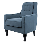 Кресло с мягкой обивкой из льна на 4-х ножках из массива березы Scarlett Armchair blue варинант исполнения - 2 | Loft Concept в Самаре