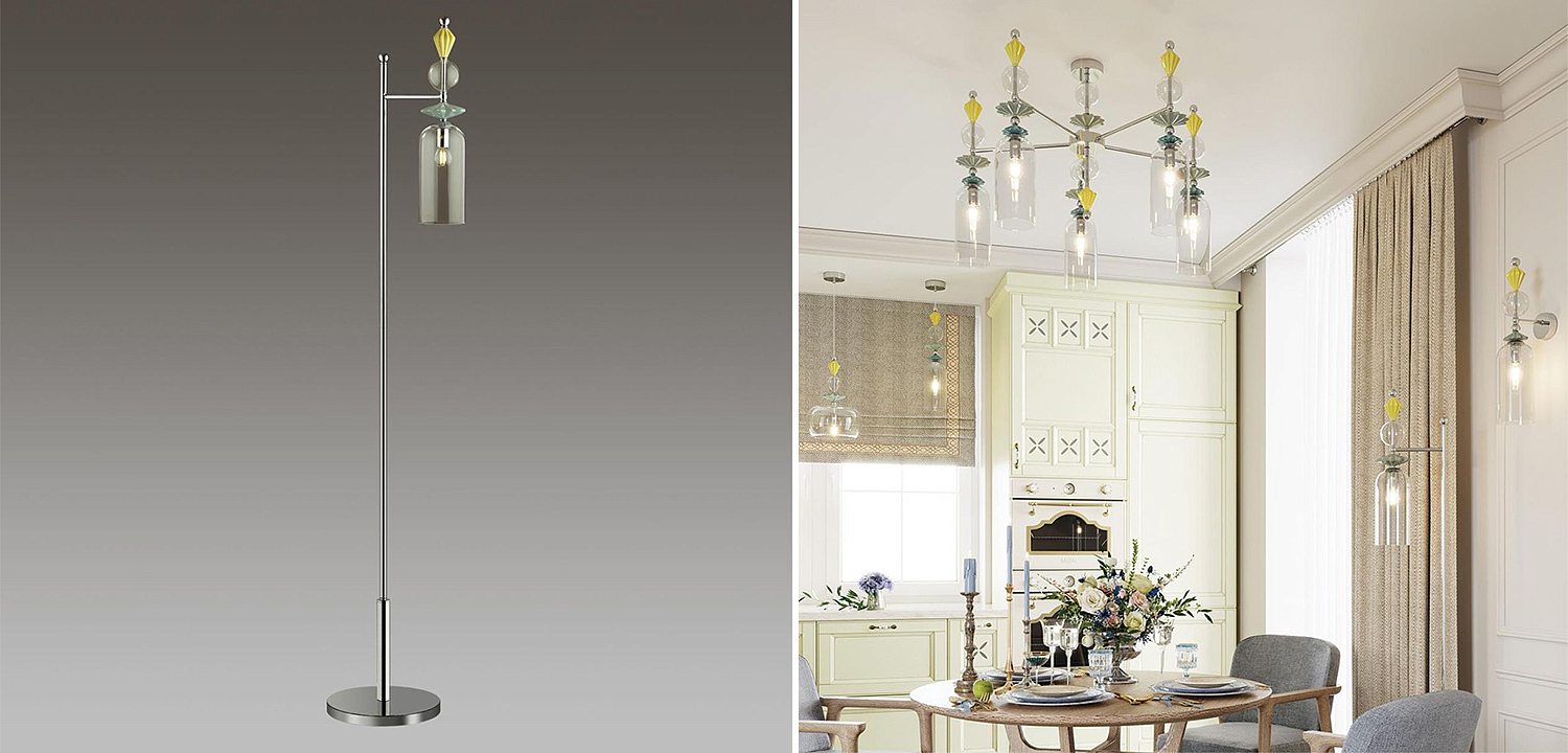 Торшер Iris Glass Floor lamp Candy chrome Торшер Iris Glass Floor lamp Candy chrome - Loft-Concept в Самаре