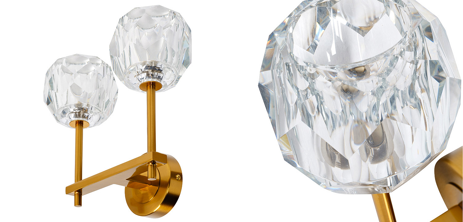 Бра RH Boule de Cristal Double Wall Lamp Gold Бра RH Boule de Cristal Double Wall Lamp Gold - Loft-Concept в Самаре